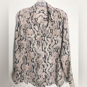 Express V-Neck Buttoned Down Shirt